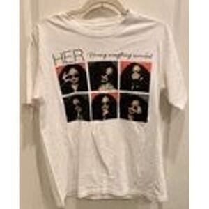 H.E.R. Graphic T-Shirt Singer Songwriter Album Cover White Tee Shirt‎ M/M
